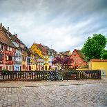 Colmar, Petit Venice, Bridge, Bike and Traditional Houses. Alsace, France.-stevanzz-Photographic Print