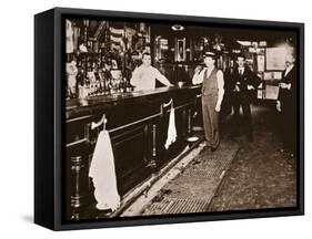 Steve Brodie in His Bar, the New York City Tavern-American Photographer-Framed Stretched Canvas