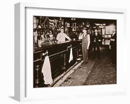 Steve Brodie in His Bar, the New York City Tavern-American Photographer-Framed Photographic Print