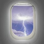 Aircraft Window with View of Lightning Strike-Steve Collender-Art Print