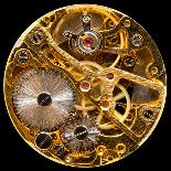 Macro Shot of the Interior of an Old Pocket Watch with a Hand-Wound Mechanical Movement-Steve Heap-Photographic Print