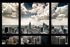 View of Manhattan, New York-Steve Kelley-Framed Stretched Canvas