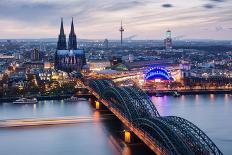 View over Cologne in the Evening, North Rhine-Westphalia, Germany-Steve Simon-Photographic Print