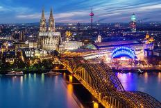 View over Cologne in the Evening, North Rhine-Westphalia, Germany-Steve Simon-Photographic Print