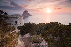 Evening Shot in Cala D'Hort with View to Isla De Es Vedra, Ibiza, Spain-Steve Simon-Framed Photographic Print