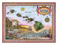 Antique Map of Old Hawaii-Steve Strickland-Framed Giclee Print