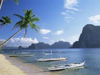 Outriggers at El Nido, Bascuit Bay, Palawan, Philippines-Steve Vidler-Photographic Print