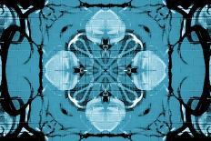 Light Blue Kaleidoscope Background-Steve18-Framed Art Print
