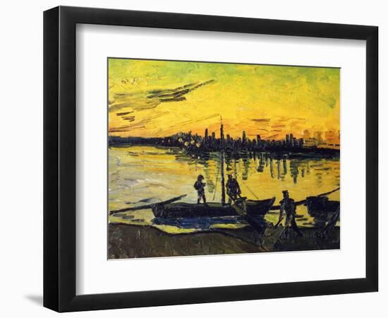 Stevedores in Arles-Vincent van Gogh-Framed Giclee Print