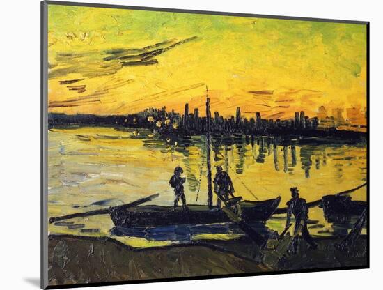 Stevedores in Arles-Vincent van Gogh-Mounted Giclee Print