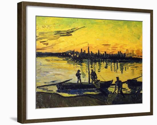 Stevedores in Arles-Vincent van Gogh-Framed Giclee Print