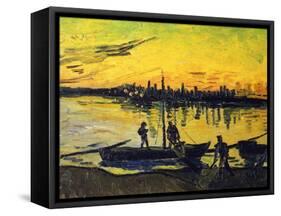 Stevedores in Arles-Vincent van Gogh-Framed Stretched Canvas