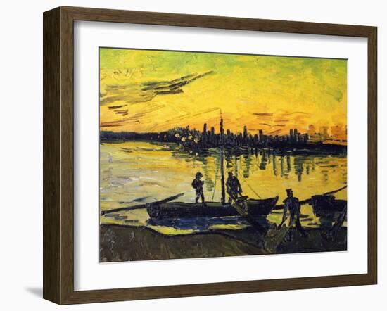 Stevedores in Arles-Vincent van Gogh-Framed Giclee Print