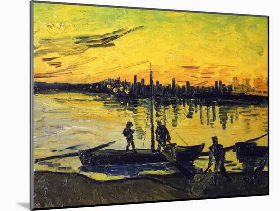 Stevedores in Arles-Vincent van Gogh-Mounted Giclee Print