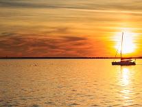 Pensacola Florida Sunset with Water Fountain and Sailboats on Background-Steven D Sepulveda-Photographic Print