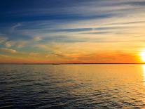 Pensacola Florida Sunset with Water Fountain and Sailboats on Background-Steven D Sepulveda-Photographic Print