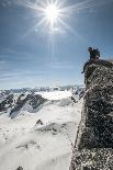 A Young Male Climber on the Summit of Pigeon Spire, Bugaboos, British Columbia-Steven Gnam-Photographic Print