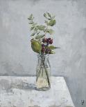 Blue Jug with Flowers-Steven Johnson-Stretched Canvas