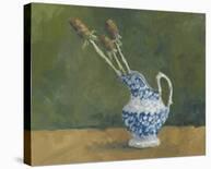 Blue Jug with Flowers-Steven Johnson-Stretched Canvas