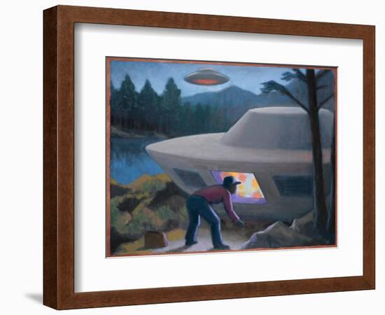 Steven Michalak Encounters a UFO at Falcon Lake, Canada-Michael Buhler-Framed Art Print