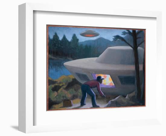 Steven Michalak Encounters a UFO at Falcon Lake, Canada-Michael Buhler-Framed Art Print