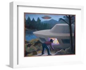 Steven Michalak Encounters a UFO at Falcon Lake, Canada-Michael Buhler-Framed Art Print