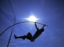 Silhouette of Male Pole Vaulter-Steven Sutton-Photographic Print