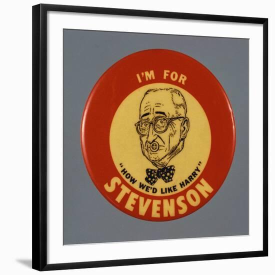 Stevenson Campaign Button-David J. Frent-Framed Photographic Print