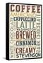 Stevenson, Washington - Coffee - Typography-Lantern Press-Framed Stretched Canvas
