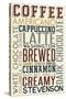 Stevenson, Washington - Coffee - Typography-Lantern Press-Stretched Canvas