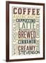 Stevenson, Washington - Coffee - Typography-Lantern Press-Framed Art Print