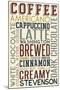 Stevenson, Washington - Coffee - Typography-Lantern Press-Mounted Art Print