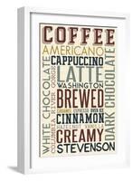 Stevenson, Washington - Coffee - Typography-Lantern Press-Framed Art Print