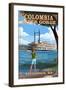 Stevenson, Washington - Columbia River Gorge - Paddle Wheeler Scene-Lantern Press-Framed Art Print