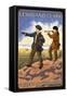 Stevenson, Washington - Lewis and Clark-Lantern Press-Framed Stretched Canvas