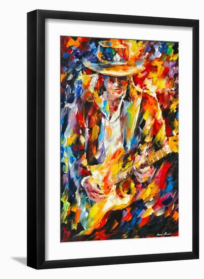 Stevie Ray Vaughan-Leonid Afremov-Framed Art Print