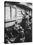 Stewardess Signing in for Flight-Peter Stackpole-Stretched Canvas