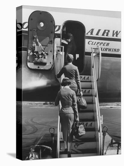 Stewardesses Arriving For Flight-Peter Stackpole-Stretched Canvas