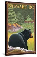 Stewart, BC - Bear in Forest-Lantern Press-Stretched Canvas
