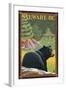 Stewart, BC - Bear in Forest-Lantern Press-Framed Art Print