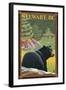 Stewart, BC - Bear in Forest-Lantern Press-Framed Art Print