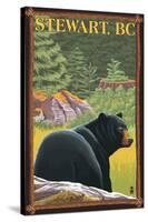 Stewart, BC - Bear in Forest-Lantern Press-Stretched Canvas