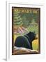 Stewart, BC - Bear in Forest-Lantern Press-Framed Art Print