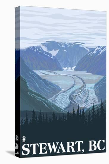 Stewart, BC - Glacier Scene-Lantern Press-Stretched Canvas