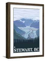 Stewart, BC - Glacier Scene-Lantern Press-Framed Art Print