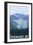 Stewart, BC - Glacier Scene-Lantern Press-Framed Art Print