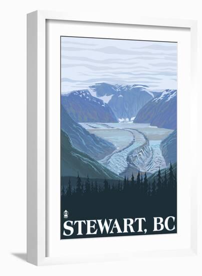 Stewart, BC - Glacier Scene-Lantern Press-Framed Art Print