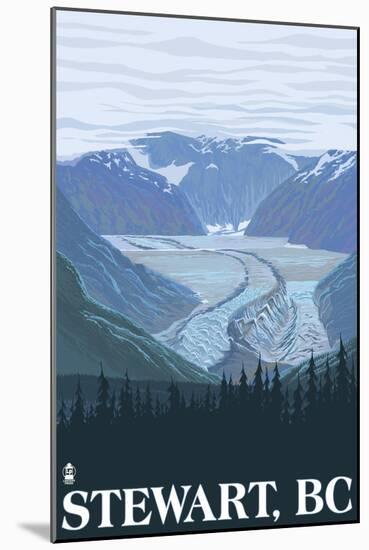 Stewart, BC - Glacier Scene-Lantern Press-Mounted Art Print