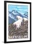 Stewart, BC - Goat Family-Lantern Press-Framed Art Print