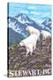 Stewart, BC - Goat Family-Lantern Press-Stretched Canvas